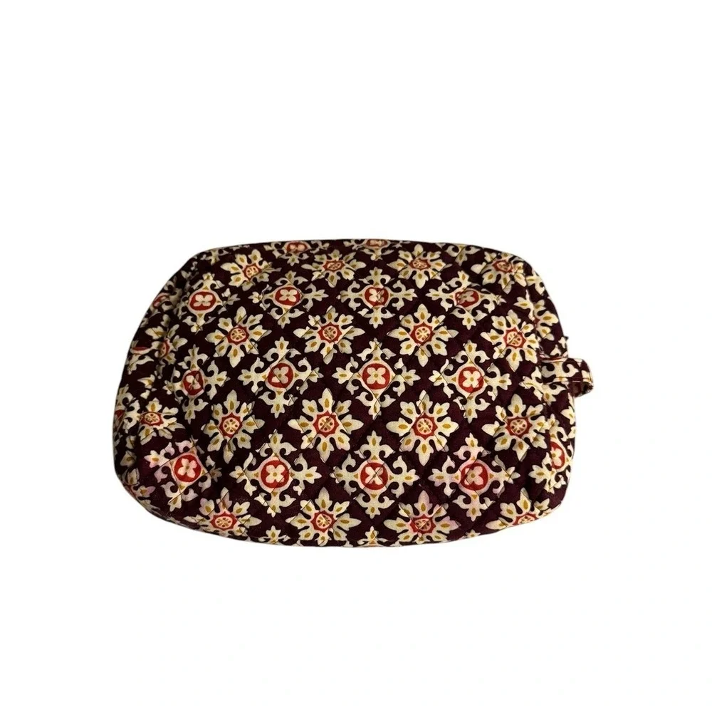Vera Bradley Medallion  Large Cosmetic Travel Zippered Makeup Case